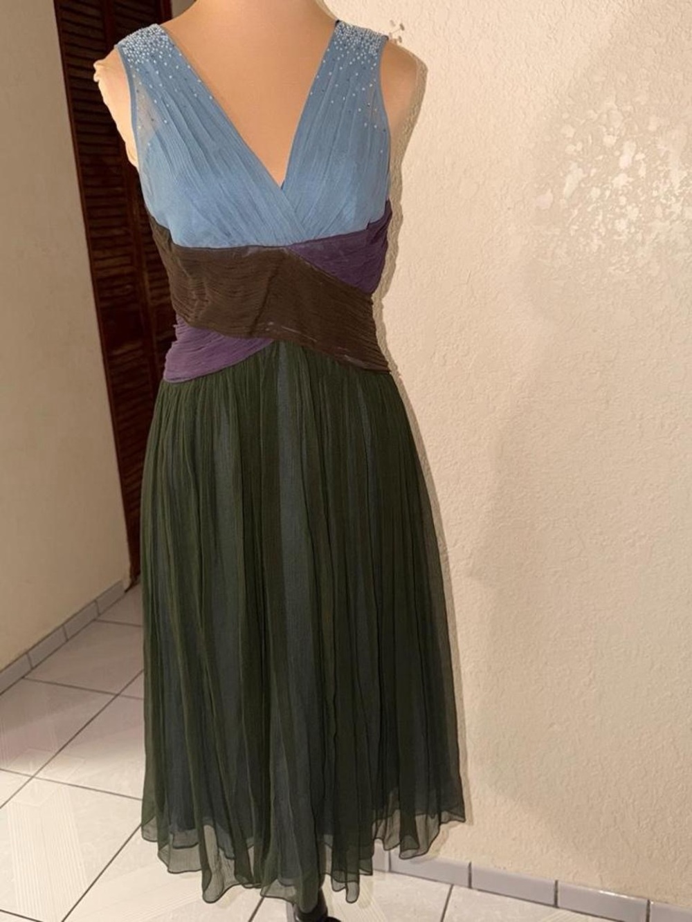 BCBG Maxazria color-block silk dress